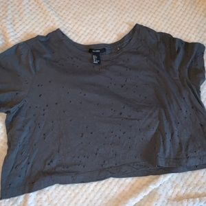 Gray Crop Top